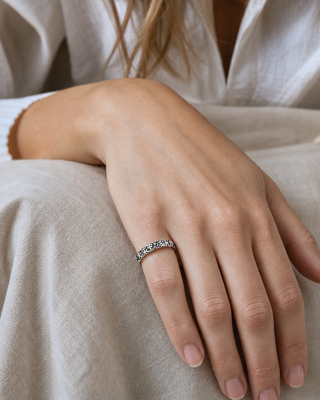Vintage Filigree Ring — worn