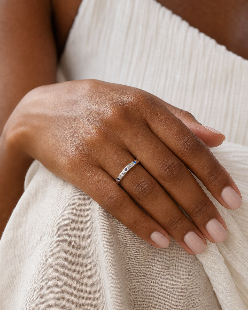 Starry Silver Ring — worn